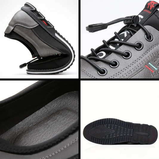 (🔥50% de descuento hoy - ¡no te lo pierdas!) - Zapatos ortopédicos suaves y cómodos de cuero genuino hechos a mano para hombres