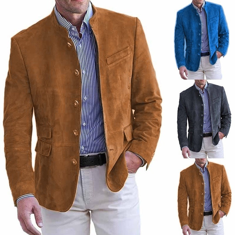 ⭐Último día con 50% de descuento-  Chaqueta de cuero vintage de largo medio para hombre de la serie