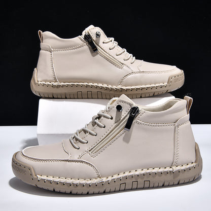 ⏰ÚLTIMO DÍA - 70% DE DESCUENTO🛒 Botas casuales de cuero para hombre: calzado cómodo para exteriores, ideal para el uso diario y para conducir