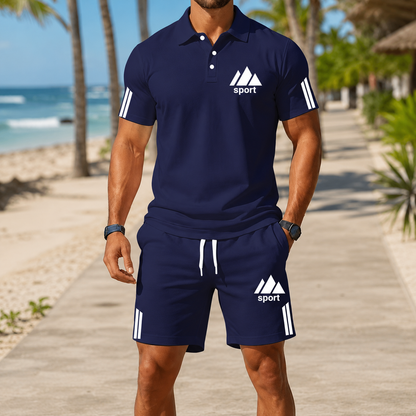 ⏰ Último día: ¡50% de descuento! 🔥 – Conjunto de verano para hombre con polo y pantalón corto