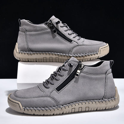⏰ÚLTIMO DÍA - 70% DE DESCUENTO🛒 Botas casuales de cuero para hombre: calzado cómodo para exteriores, ideal para el uso diario y para conducir