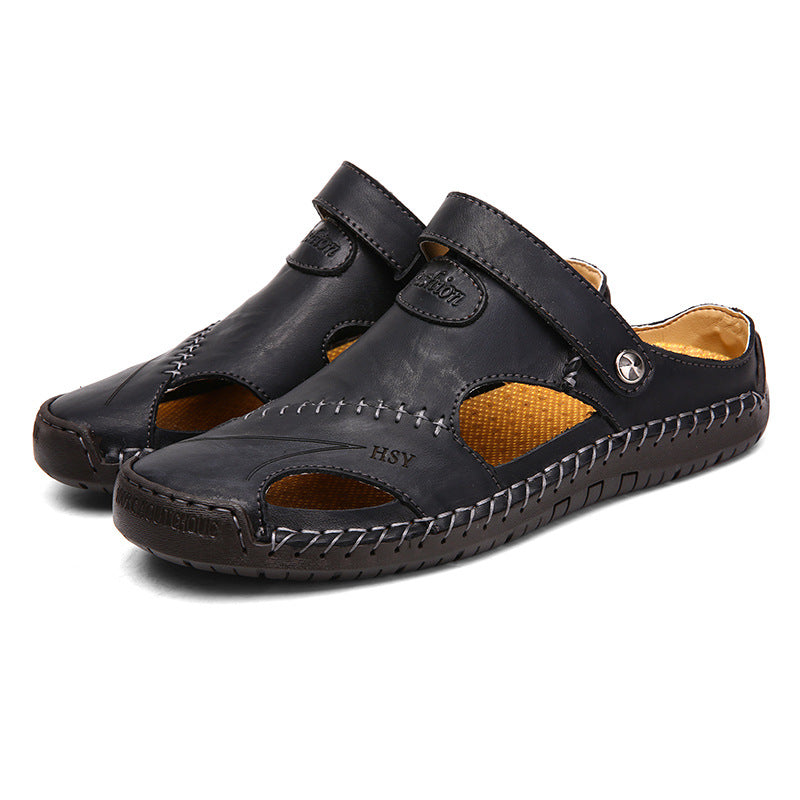 🔥VENTA FINAL🎁--60% DE DESCUENTO 🎉 Sandalias de cuero casuales, transpirables y hechas a mano para hombre