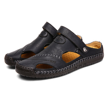 🔥VENTA FINAL🎁--60% DE DESCUENTO 🎉 Sandalias de cuero casuales, transpirables y hechas a mano para hombre