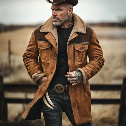 🔥Ofertas especiales de año nuevo 2026-Chaqueta de exterior vintage para hombre con forro polar de ante