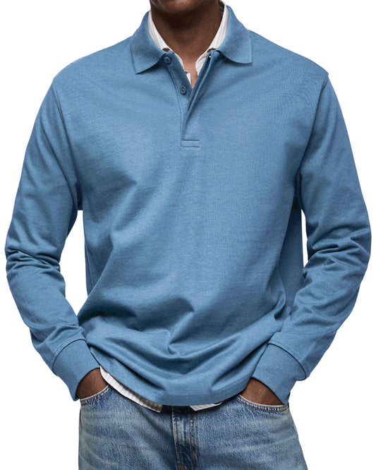 🔥 Ofertas especiales de año nuevo 2026-Cómoda camisa polo de hombre con solapa y botonadura