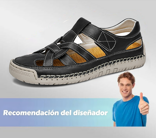 🔥Oferta de verano🔥 Sandalias unisex de piel con cierre de velcro – Calzado informal y playero transpirable para el verano