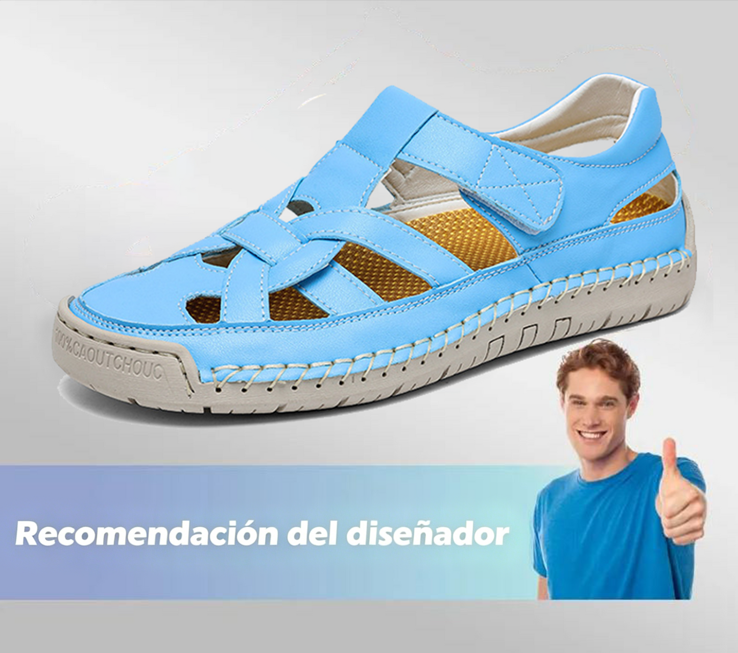 🔥Oferta de verano🔥 Sandalias unisex de piel con cierre de velcro – Calzado informal y playero transpirable para el verano