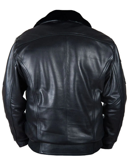 🔥Ofertas de Año Nuevo 2026 - NUEVA LLEGADA: CHAQUETA DE CUERO DE VUELO TOP GUN JOLLY ROGERS NEGRA