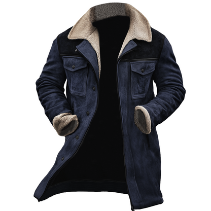 🔥Ofertas especiales de año nuevo 2026-Chaqueta de exterior vintage para hombre con forro polar de ante