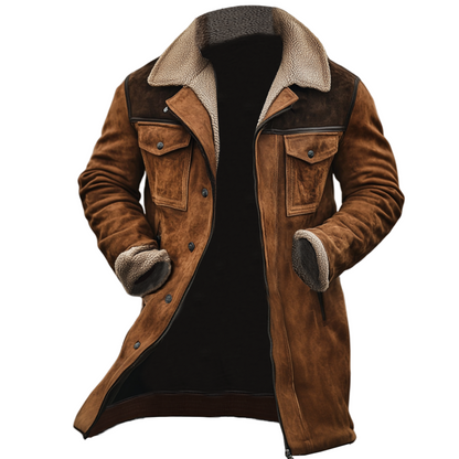 🔥Ofertas especiales de año nuevo 2026-Chaqueta de exterior vintage para hombre con forro polar de ante