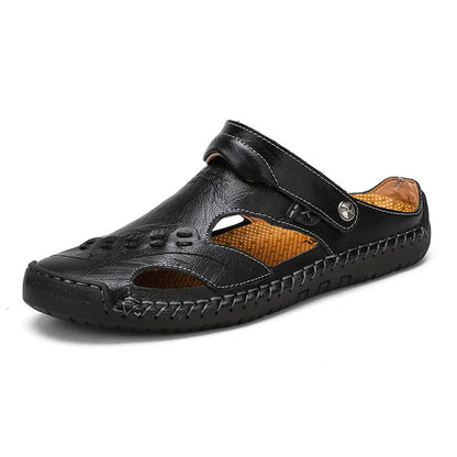 🔥VENTA FINAL🎁--60% DE DESCUENTO 🎉 Sandalias de cuero casuales, transpirables y hechas a mano para hombre