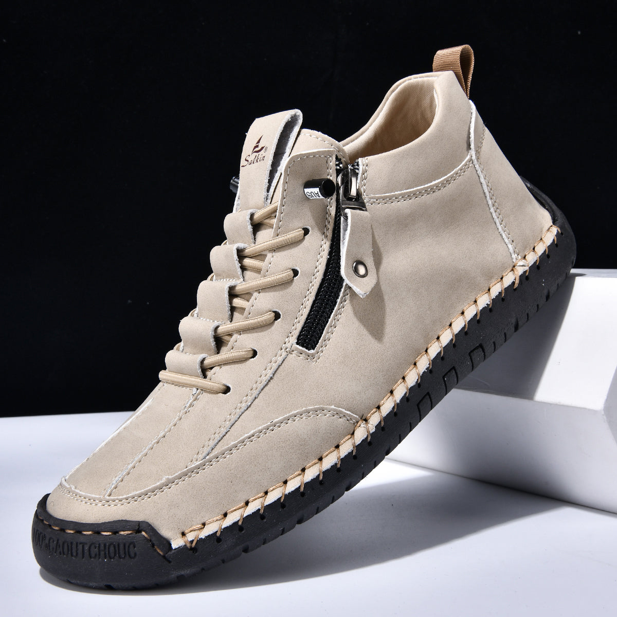⏰ÚLTIMO DÍA - 70% DE DESCUENTO🛒 Botas de cuero informales para hombre, ideales para actividades al aire libre, cómodas para caminar y conducir