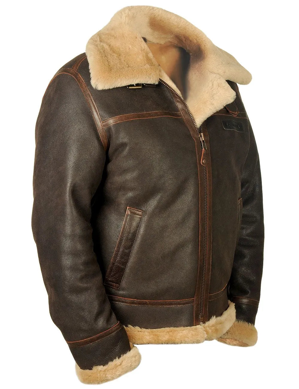 🔥Ofertas de Año Nuevo 2026 - ¡Último día de descuento! Chaqueta bomber de piel de oveja B-3