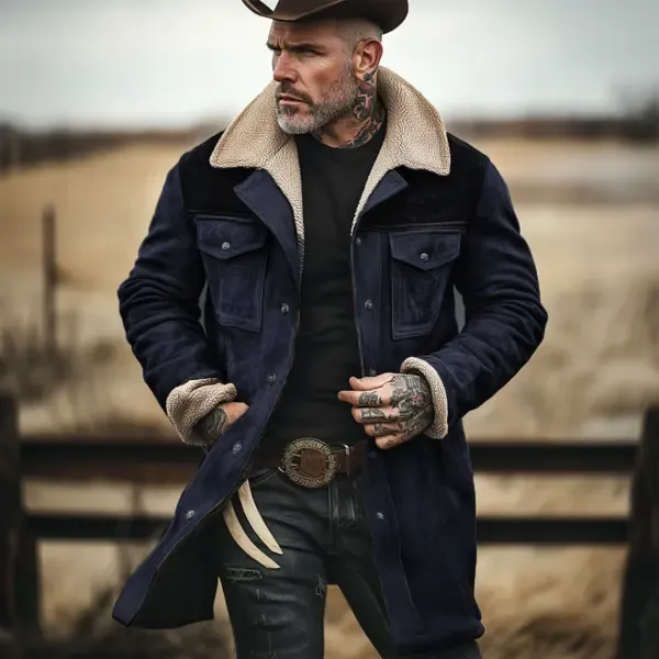 🔥Ofertas especiales de año nuevo 2026-Chaqueta de exterior vintage para hombre con forro polar de ante