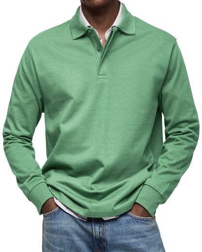 🔥 Ofertas especiales de año nuevo 2026-Cómoda camisa polo de hombre con solapa y botonadura