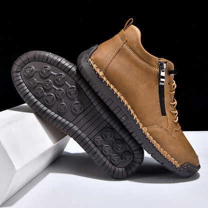⏰ÚLTIMO DÍA - 70% DE DESCUENTO🛒 Botas casuales de cuero para hombre: calzado cómodo para exteriores, ideal para el uso diario y para conducir
