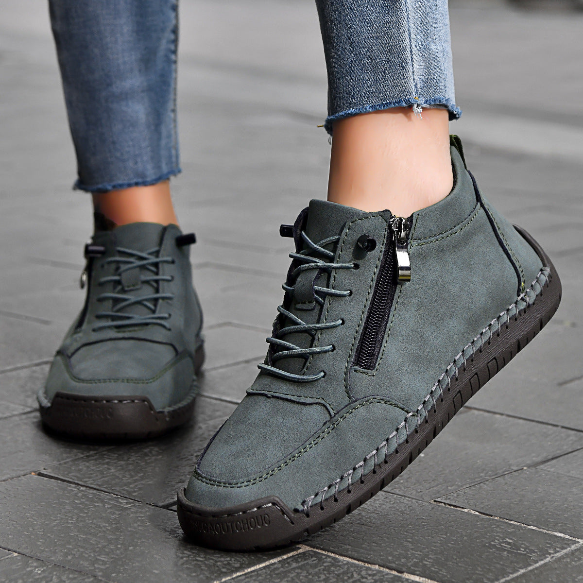 ⏰ÚLTIMO DÍA - 70% DE DESCUENTO🛒 Botas casuales de cuero para hombre: calzado cómodo para exteriores, ideal para el uso diario y para conducir