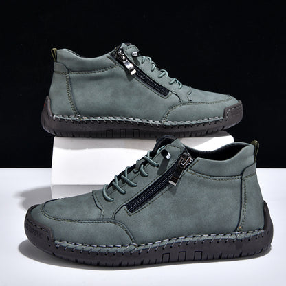 ⏰ÚLTIMO DÍA - 70% DE DESCUENTO🛒 Botas casuales de cuero para hombre: calzado cómodo para exteriores, ideal para el uso diario y para conducir
