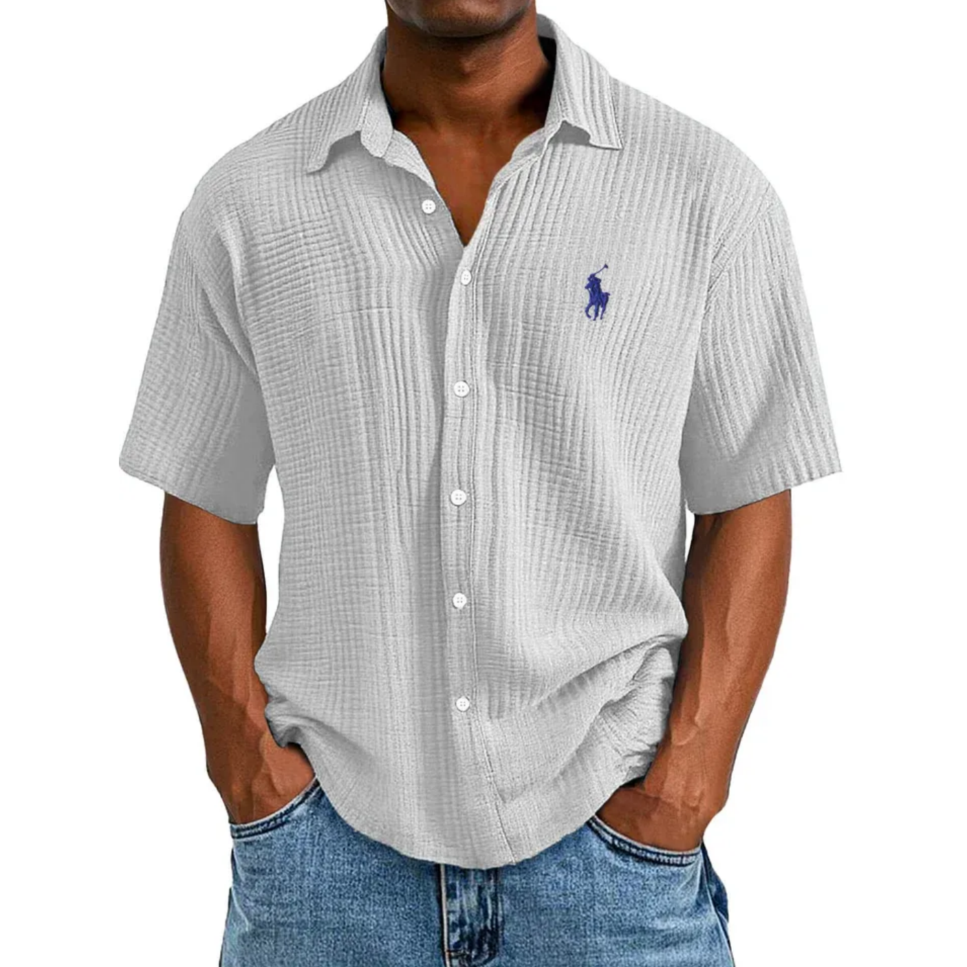 🔥Ofertas especiales de año nuevo 2026: camisa de manga corta informal, holgada y cómoda con textura para hombre