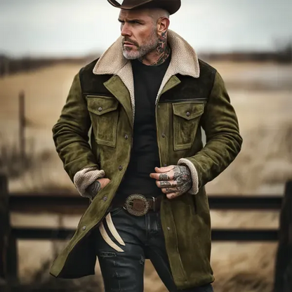 🔥Ofertas especiales de año nuevo 2026-Chaqueta de exterior vintage para hombre con forro polar de ante