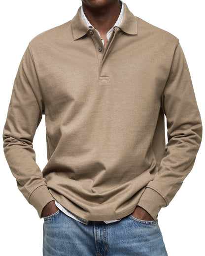 🔥 Ofertas especiales de año nuevo 2026-Cómoda camisa polo de hombre con solapa y botonadura