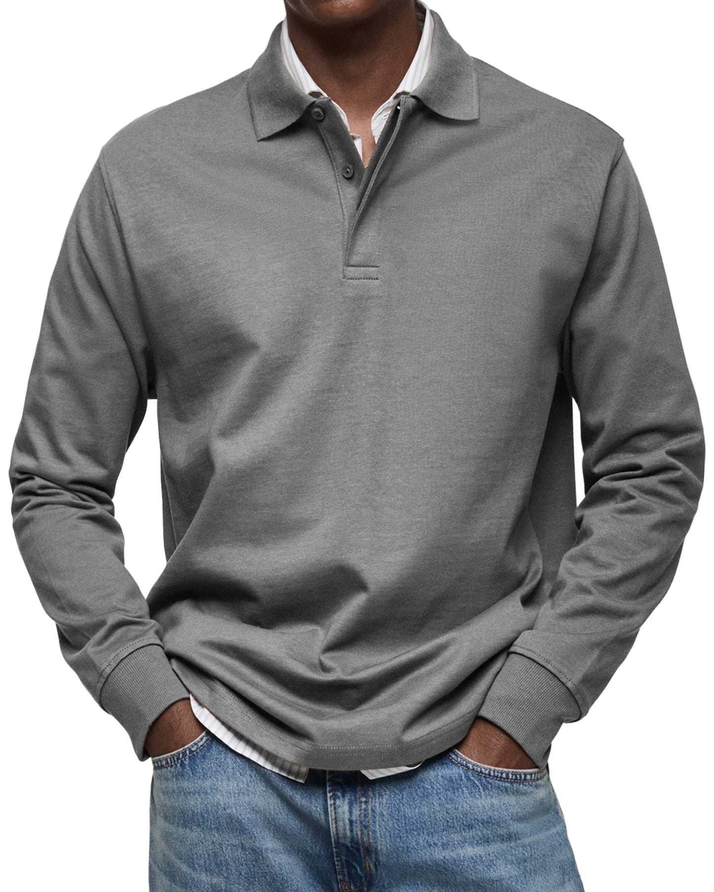 🔥 Ofertas especiales de año nuevo 2026-Cómoda camisa polo de hombre con solapa y botonadura