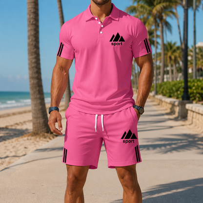 ⏰ Último día: ¡50% de descuento! 🔥 – Conjunto de verano para hombre con polo y pantalón corto