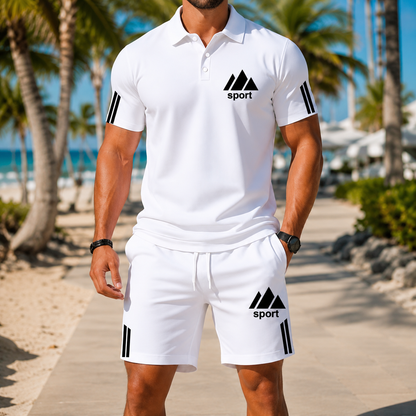 ⏰ Último día: ¡50% de descuento! 🔥 – Conjunto de verano para hombre con polo y pantalón corto