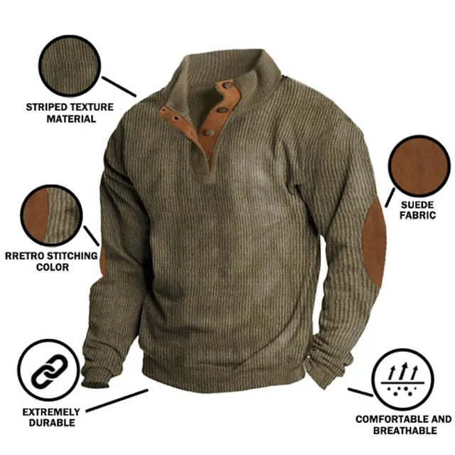 🔥 Ofertas especiales de año nuevo 2026-Sudadera de manga larga con cuello alto estilo retro para hombre