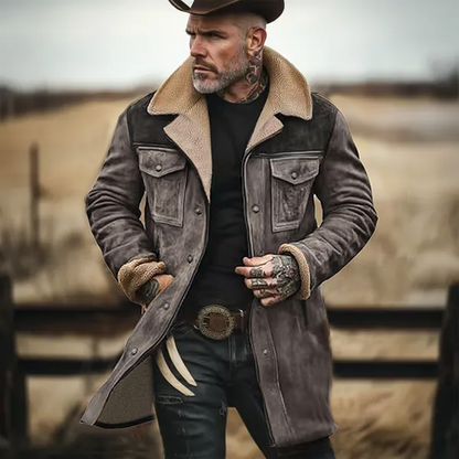 🔥Ofertas especiales de año nuevo 2026-Chaqueta de exterior vintage para hombre con forro polar de ante