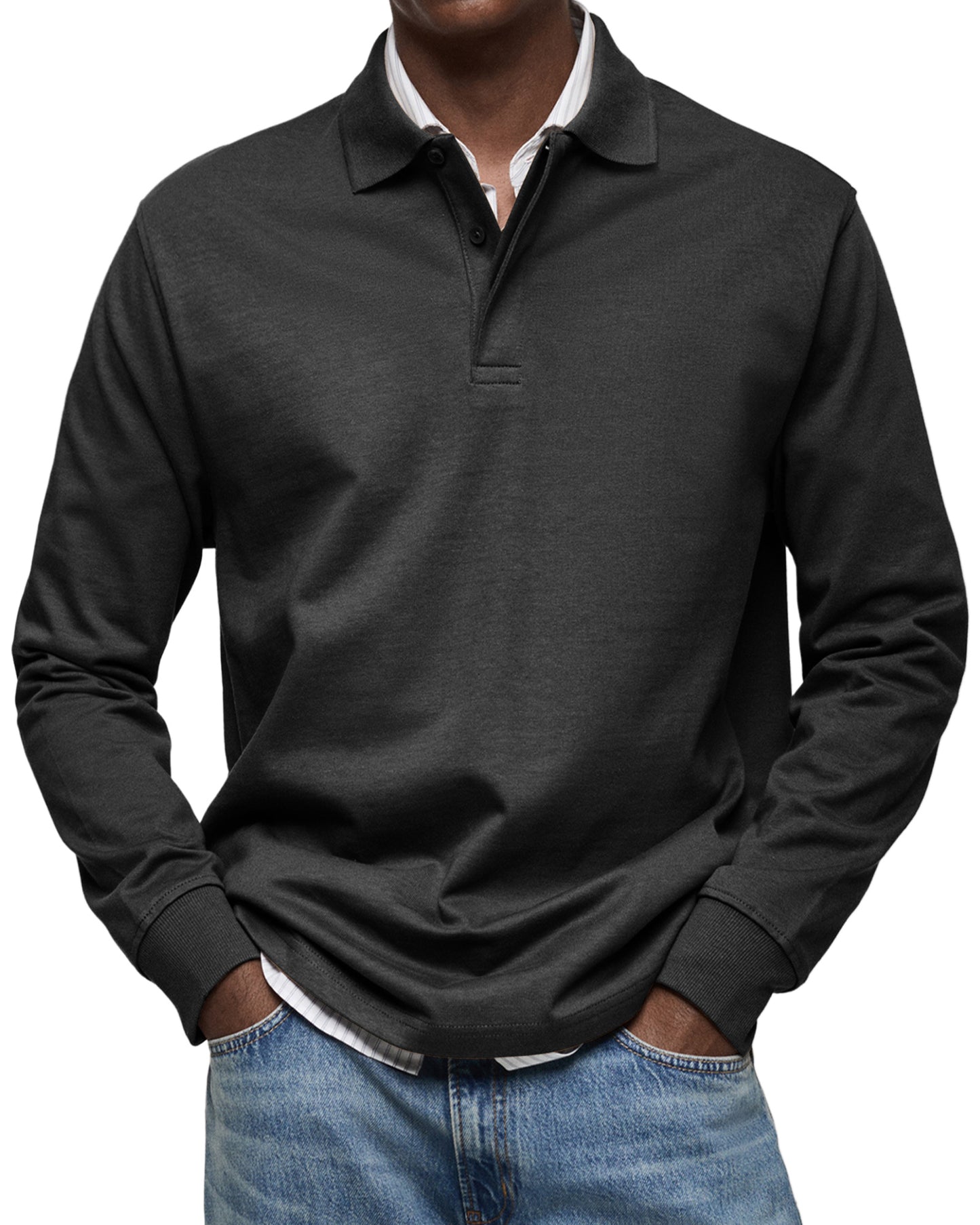 🔥 Ofertas especiales de año nuevo 2026-Cómoda camisa polo de hombre con solapa y botonadura