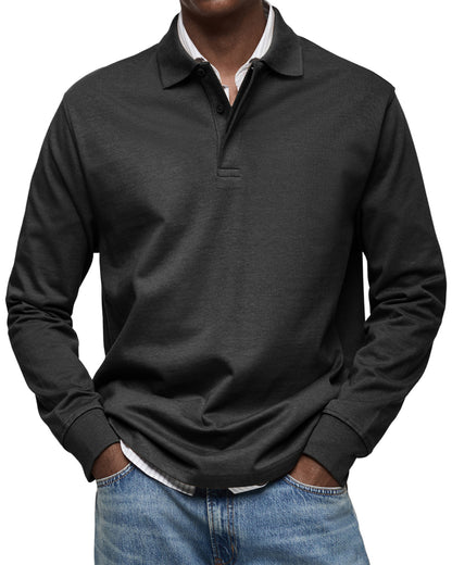 🔥 Ofertas especiales de año nuevo 2026-Cómoda camisa polo de hombre con solapa y botonadura