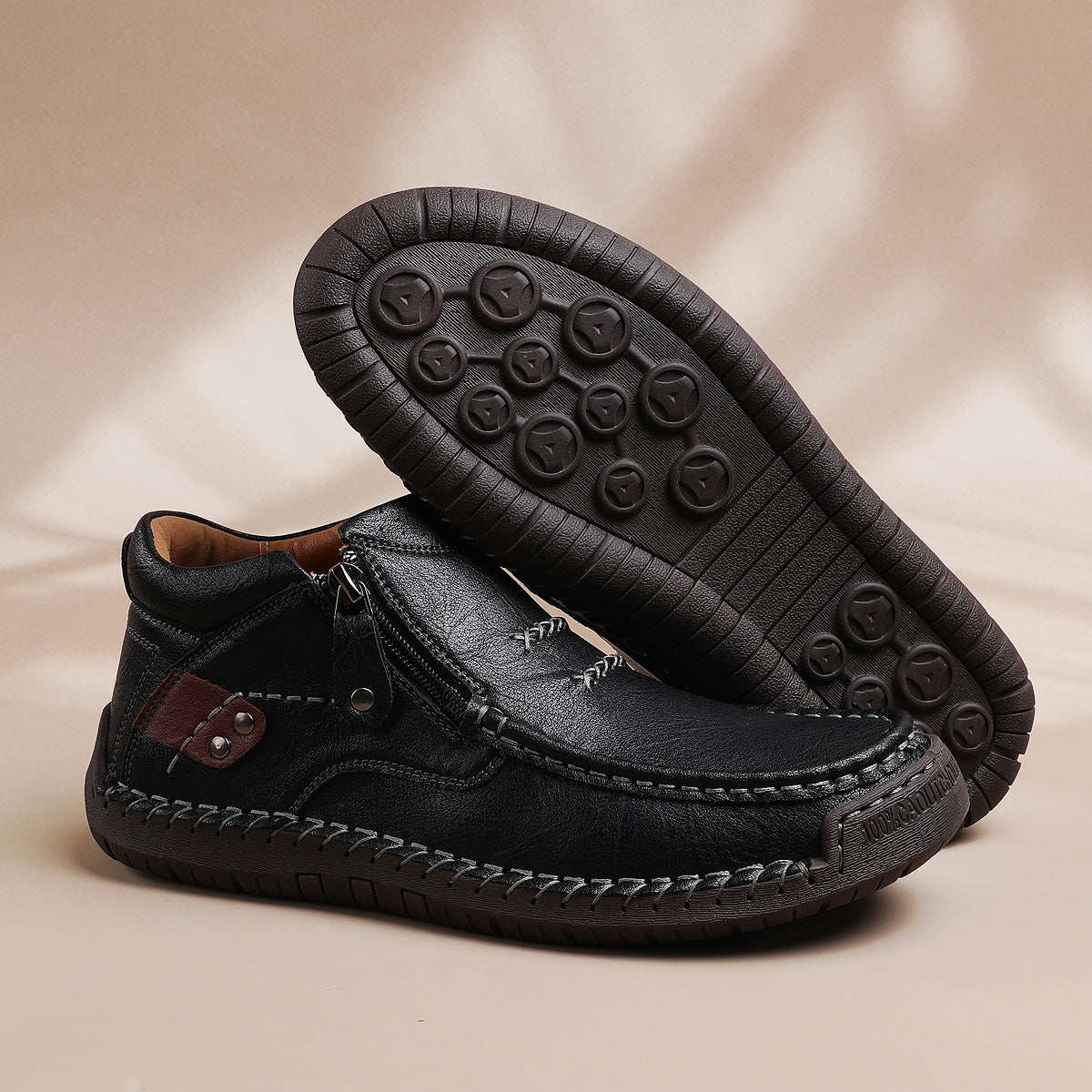 ⏰70% de descuento por tiempo limitado🛒Botas de conducir sin cordones de cuero premium hechas a mano para hombre
