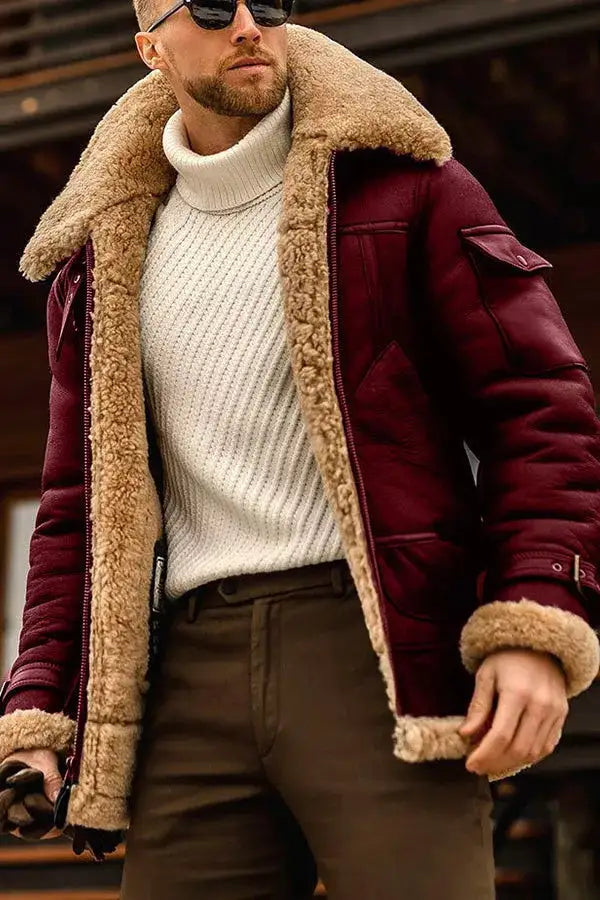 Oktober Specials -Letzten Tag Rabatt 🎁Elegante fliegende Lederjacke für Männer in Kamel B04 (Kostenloser Versand)