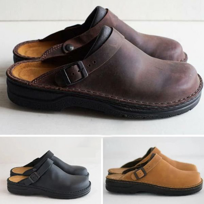 🔥ÚLTIMO DÍA 50% DE DESCUENTO🔥 Pantuflas ortopédicas de cuero cómodas (2 pares con 5% de descuento y envío gratis)