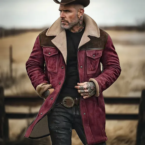 🔥Ofertas especiales de año nuevo 2026-Chaqueta de exterior vintage para hombre con forro polar de ante