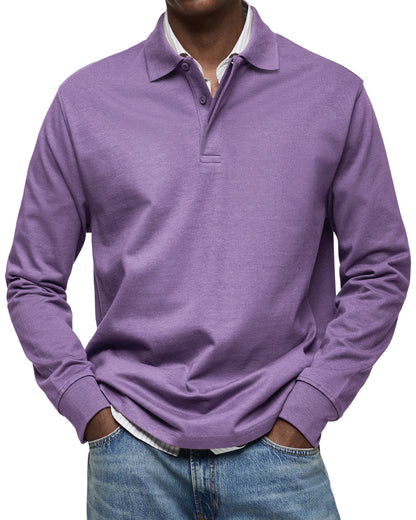 🔥 Ofertas especiales de año nuevo 2026-Cómoda camisa polo de hombre con solapa y botonadura