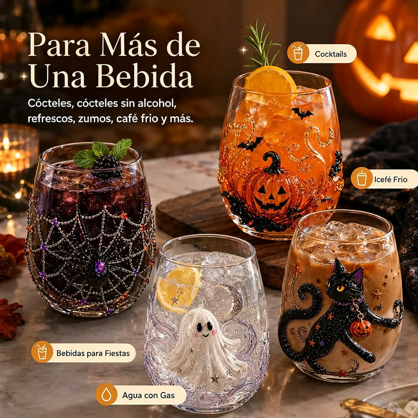 🔥🎃 Colección de cristalería de Halloween en 3D