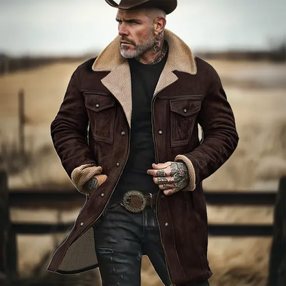 🔥Ofertas especiales de año nuevo 2026-Chaqueta de exterior vintage para hombre con forro polar de ante