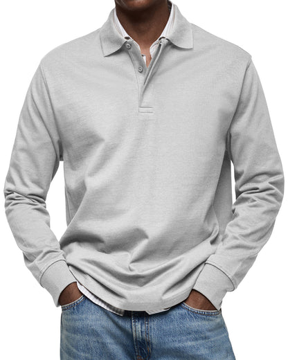 🔥 Ofertas especiales de año nuevo 2026-Cómoda camisa polo de hombre con solapa y botonadura