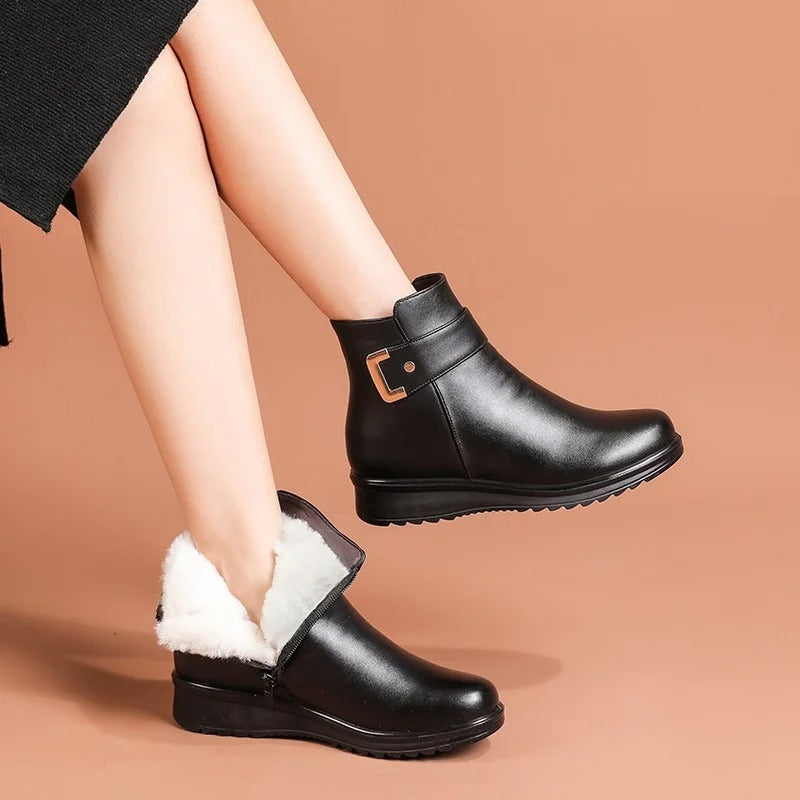 (🔥50% de descuento hoy - ¡no te lo pierdas!) - Zapatos ortopédicos de cuero y lana suaves y cómodos - Diseño ergonómico artesanal (te permite caminar todo el día sin sentirte cansado)