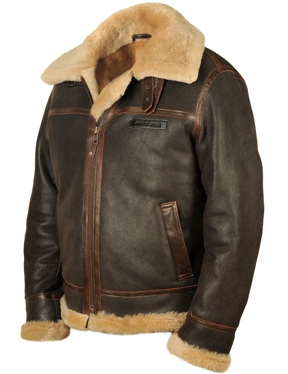 🔥Ofertas de Año Nuevo 2026 - ¡Último día de descuento! Chaqueta bomber de piel de oveja B-3