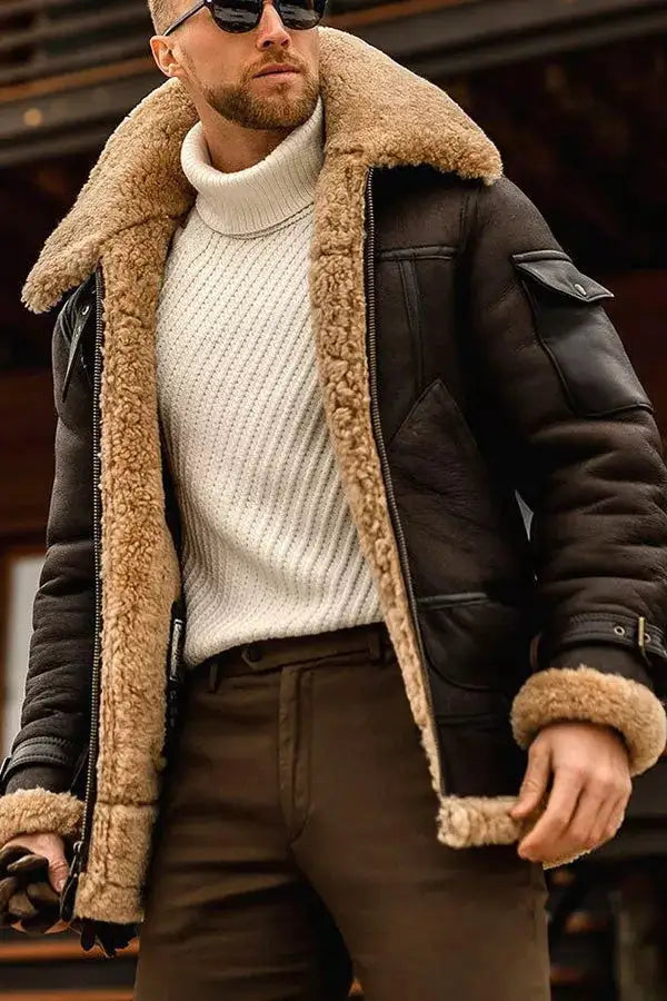 Oktober Specials -Letzten Tag Rabatt 🎁Elegante fliegende Lederjacke für Männer in Kamel B04 (Kostenloser Versand)