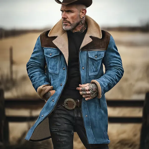 🔥Ofertas especiales de año nuevo 2026-Chaqueta de exterior vintage para hombre con forro polar de ante