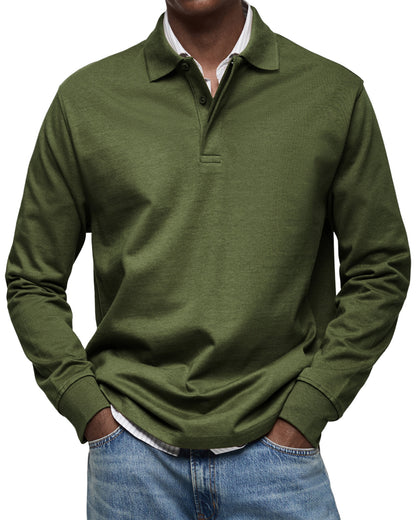 🔥 Ofertas especiales de año nuevo 2026-Cómoda camisa polo de hombre con solapa y botonadura