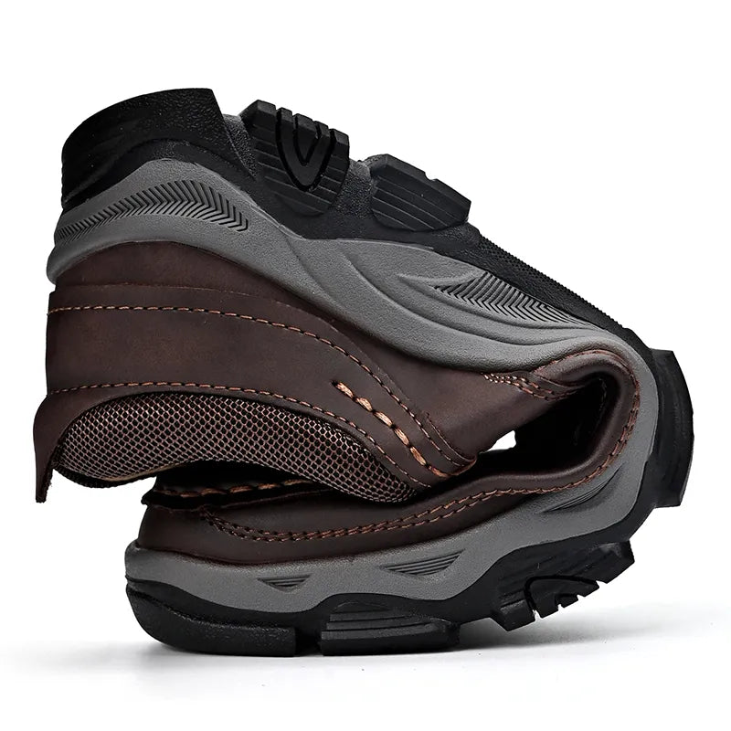 ⏰Promoción: 50% de descuento – Zapatillas ortopédicas sin cordones para hombre, fabricadas en piel auténtica