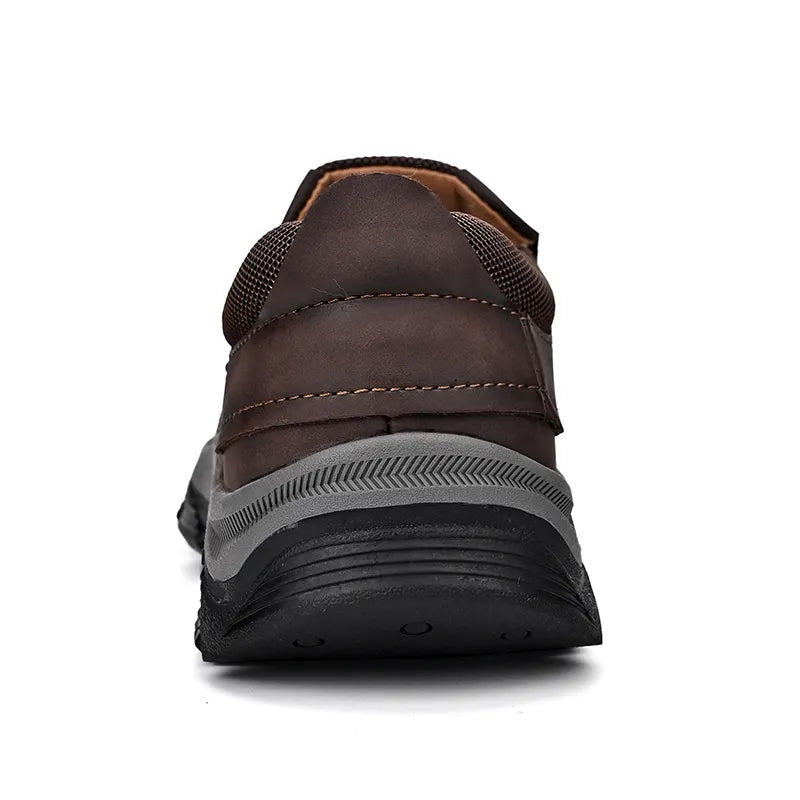⏰Promoción: 50% de descuento – Zapatillas ortopédicas sin cordones para hombre, fabricadas en piel auténtica