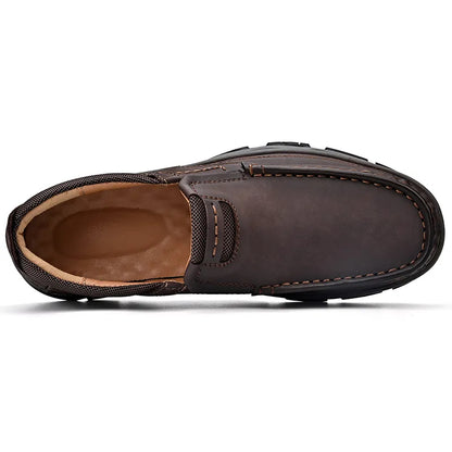 ⏰Promoción: 50% de descuento – Zapatillas ortopédicas sin cordones para hombre, fabricadas en piel auténtica