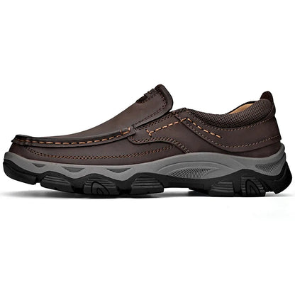 ⏰Promoción: 50% de descuento – Zapatillas ortopédicas sin cordones para hombre, fabricadas en piel auténtica