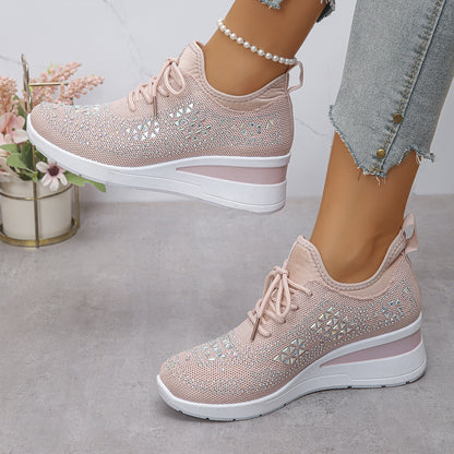🔥 50% de descuento por tiempo limitado - Zapatos ortopédicos con cordones de diamantes de imitación - Diseño ergonómico ✅ Haz que tu caminata sea más cómoda